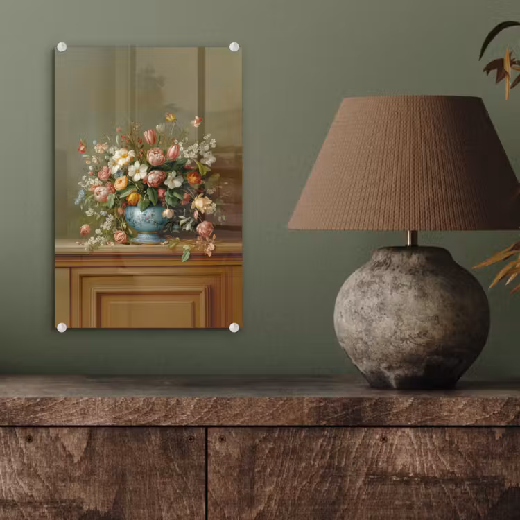 Glas schilderij - Vaas - Pastel - Kleuren - Bloemen — 4