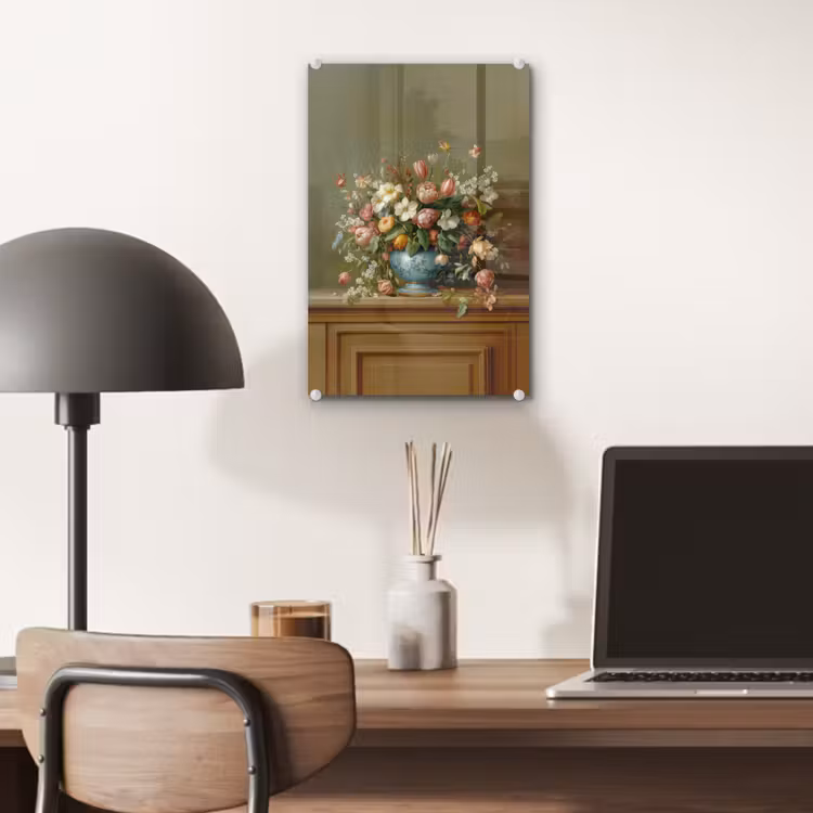 Glas schilderij - Vaas - Pastel - Kleuren - Bloemen — 7