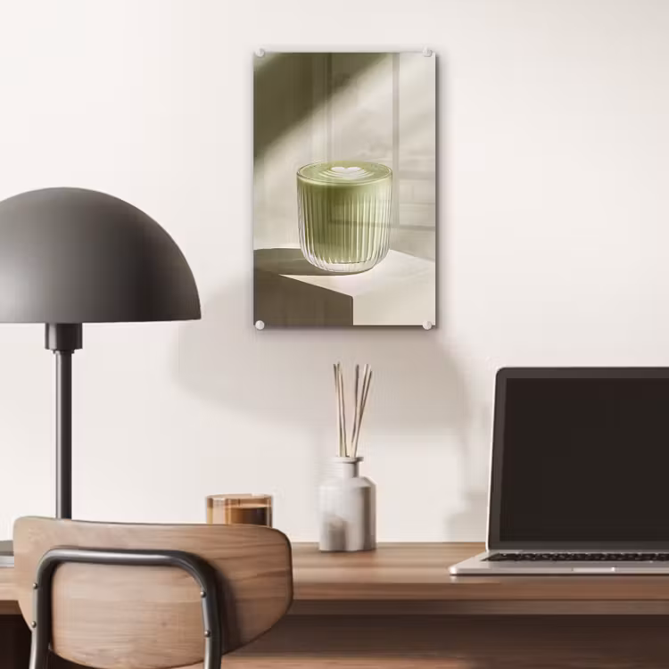 Glas schilderij - Matcha - Glas - Groen - Minimalistisch — 7