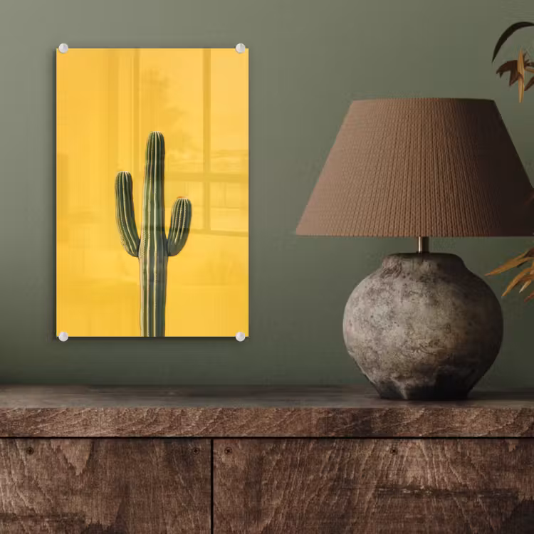Glas schilderij - Cactus - Groen - Minimalistisch — 4