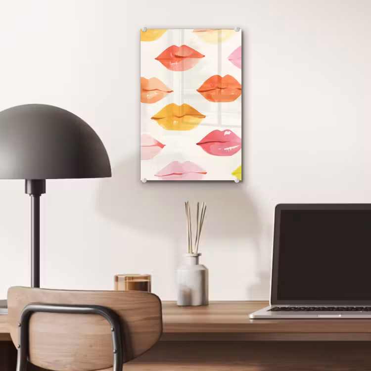 Glas schilderij - Lippen - Kleurrijk - Glanzend — 7
