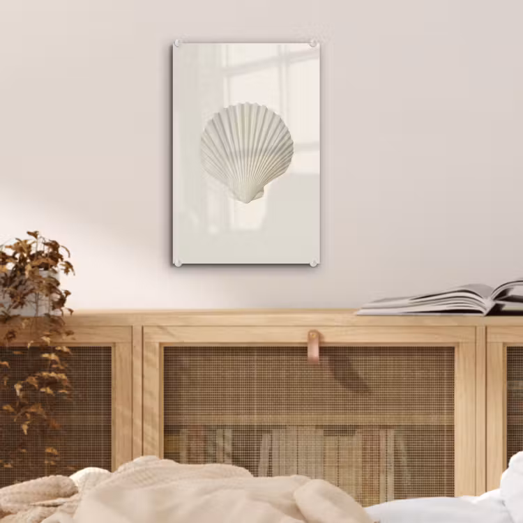 Glas schilderij - Schelp - Minimalistisch - Wit — 5