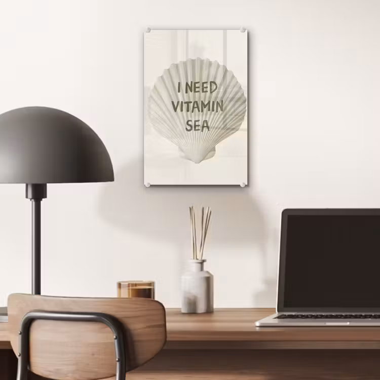 Glas schilderij - Schelp - Quote - Groen — 7