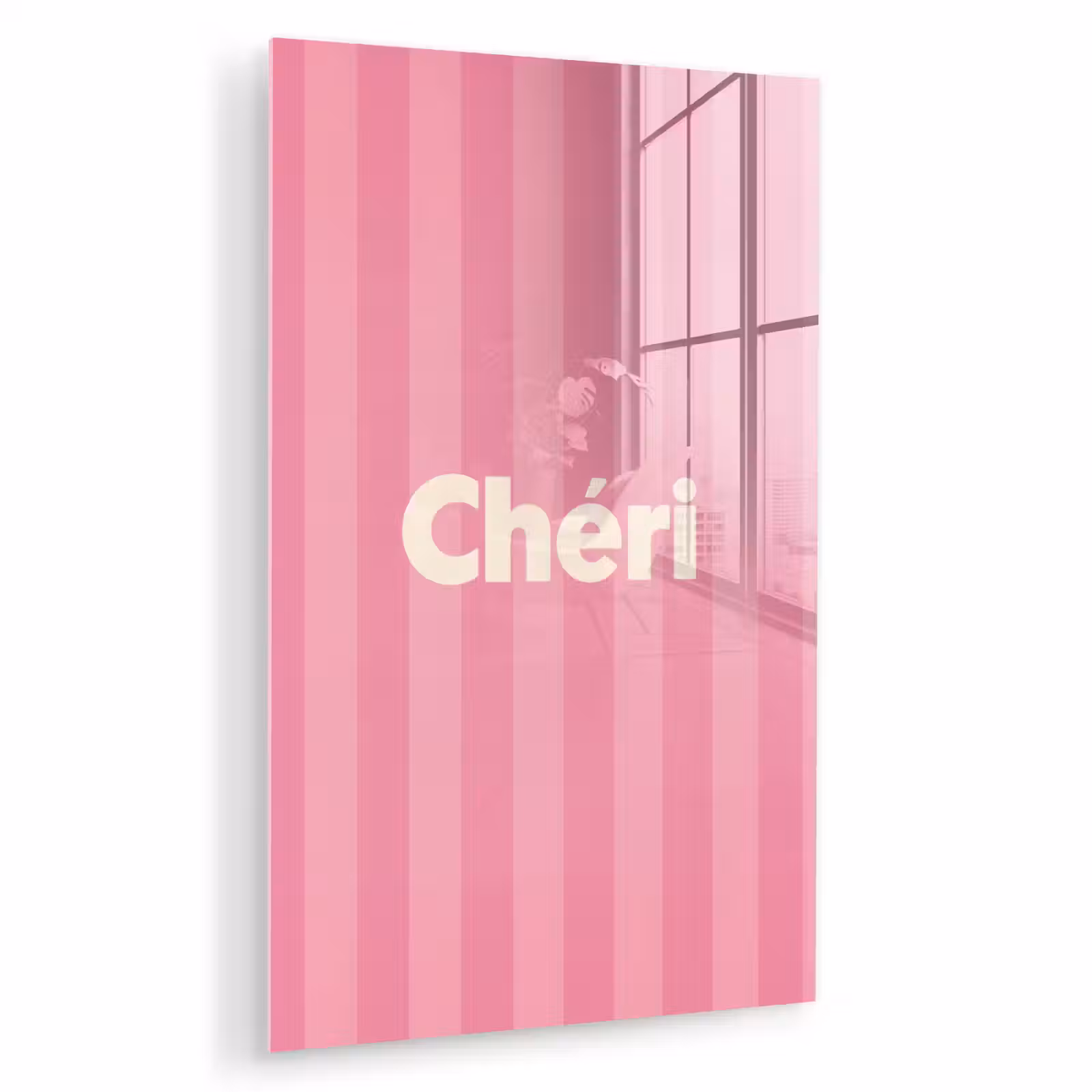 Glas schilderij - Gestreept - Roze - Chéri — 1