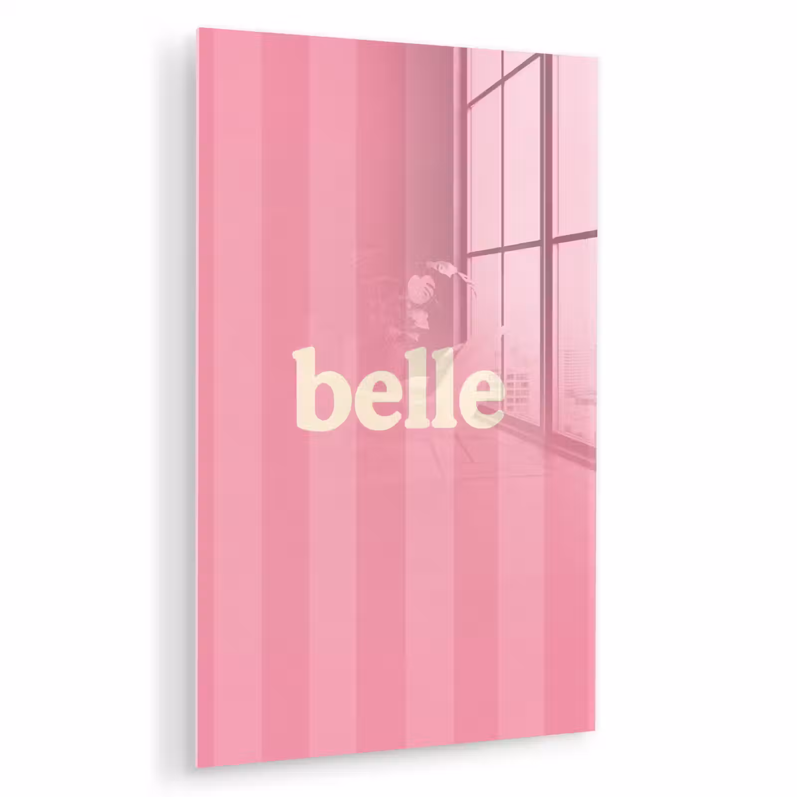 Glas schilderij - Roze - Gestreept - Belle — 1