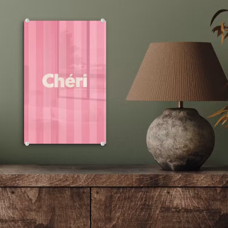 Glas schilderij - Gestreept - Roze - Chéri — 4