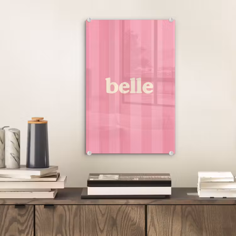 Glas schilderij - Roze - Gestreept - Belle — 2
