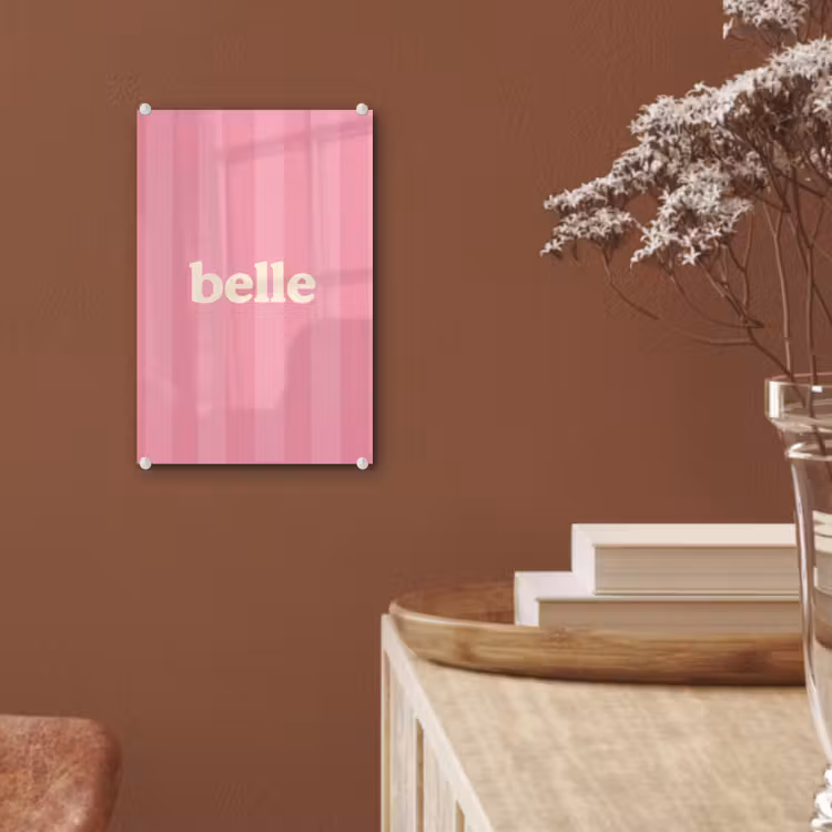 Glas schilderij - Roze - Gestreept - Belle — 6