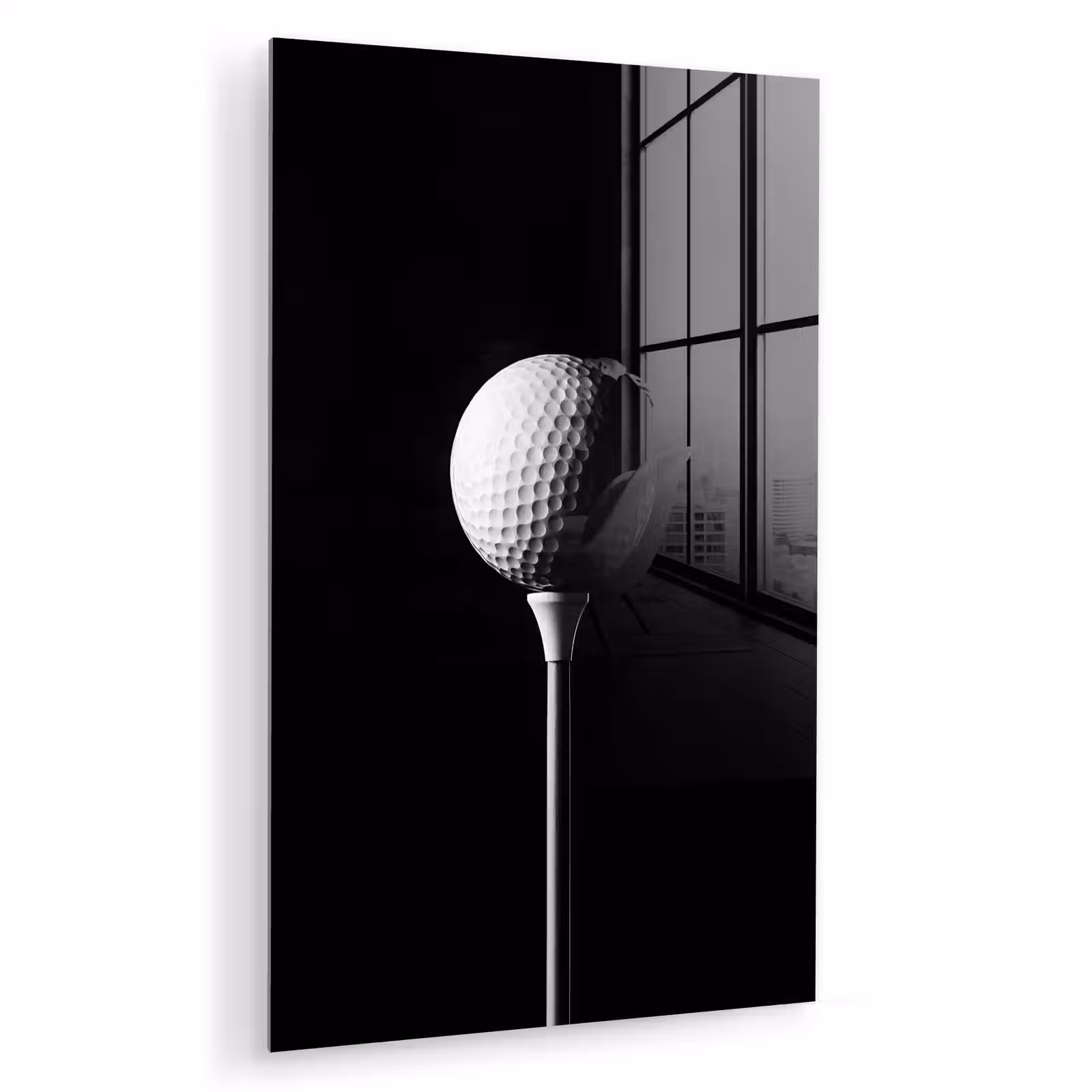 Glas schilderij - Golfbal - Minimalistisch - Wit — 1