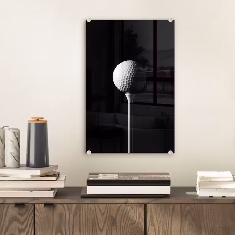 Glas schilderij - Golfbal - Minimalistisch - Wit — 2