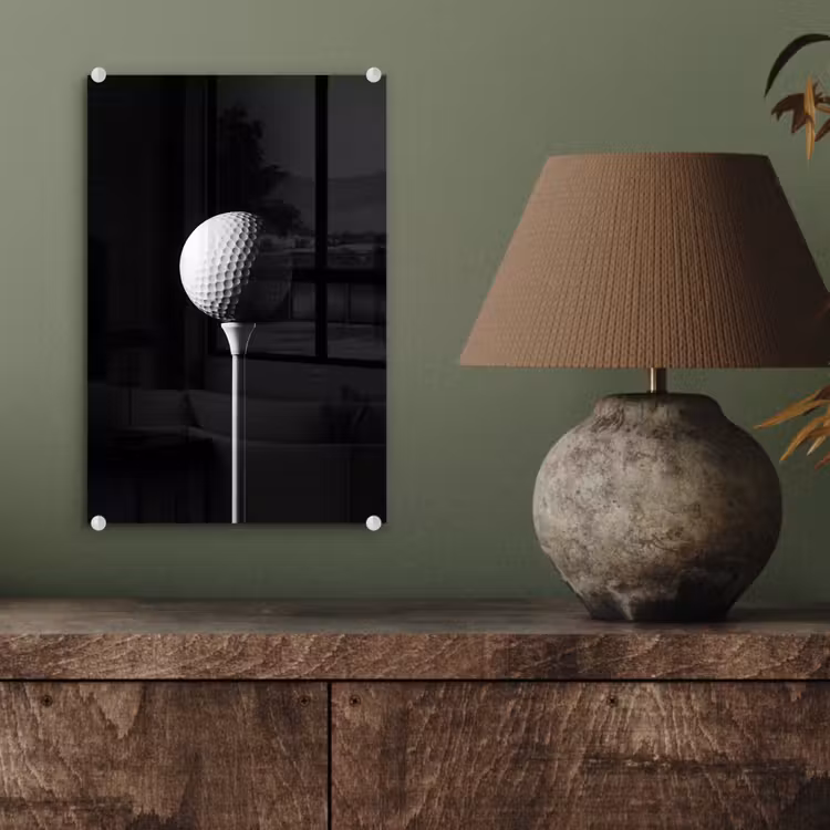 Glas schilderij - Golfbal - Minimalistisch - Wit — 4