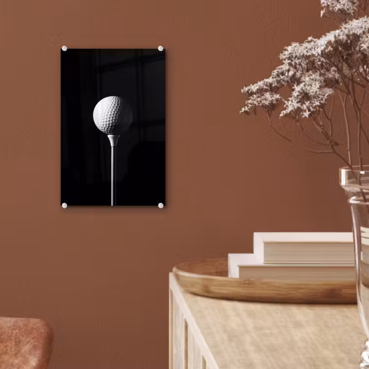 Glas schilderij - Golfbal - Minimalistisch - Wit — 6