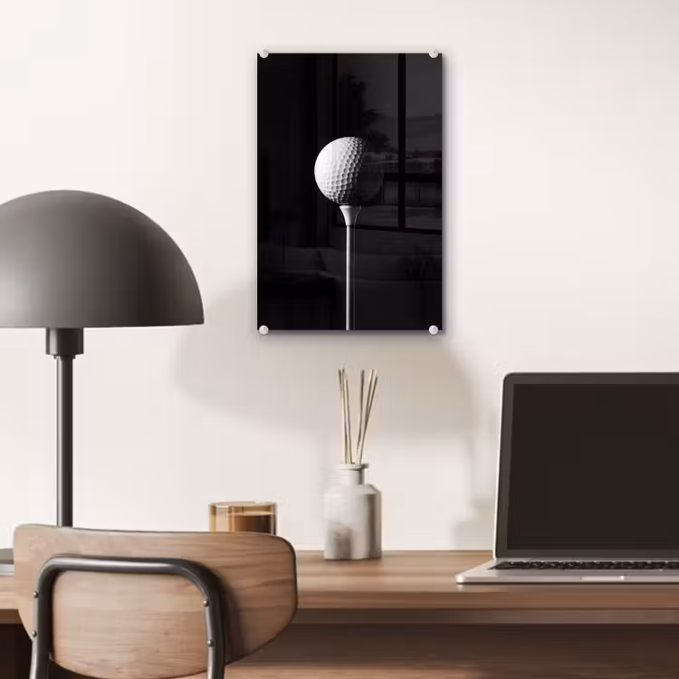 Glas schilderij - Golfbal - Minimalistisch - Wit — 7