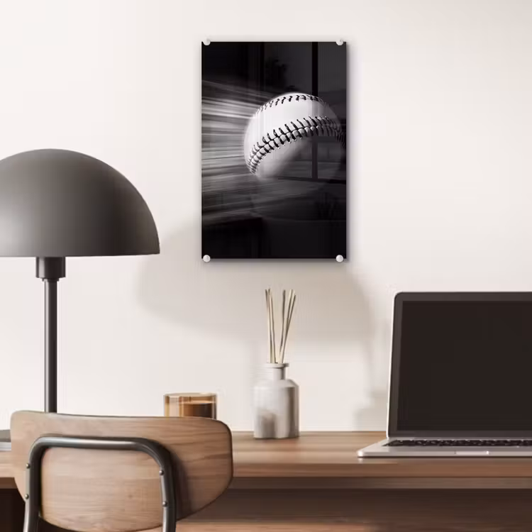 Glas schilderij - Honkbal - Wit - Vliegt — 7