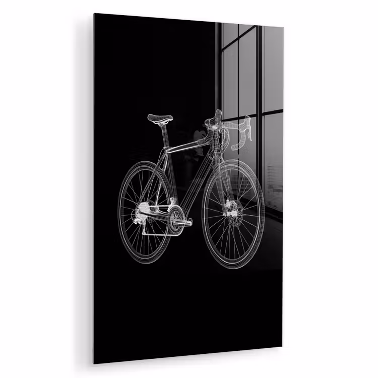 Glas schilderij - Lijnen - Illustratie - Wit — 1