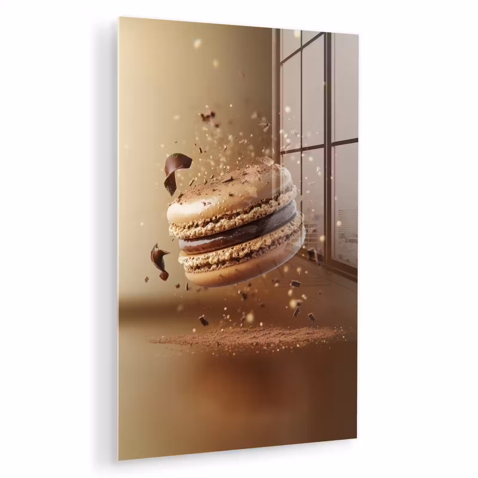 Glas schilderij - Chocolade - Macarons - Eten - Snoep — 1