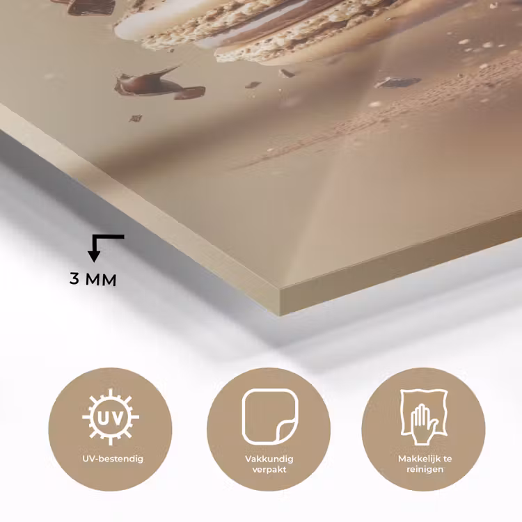 Glas schilderij - Chocolade - Macarons - Eten - Snoep — 3