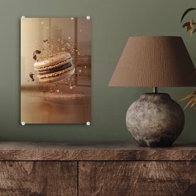 Glas schilderij - Chocolade - Macarons - Eten - Snoep — 4
