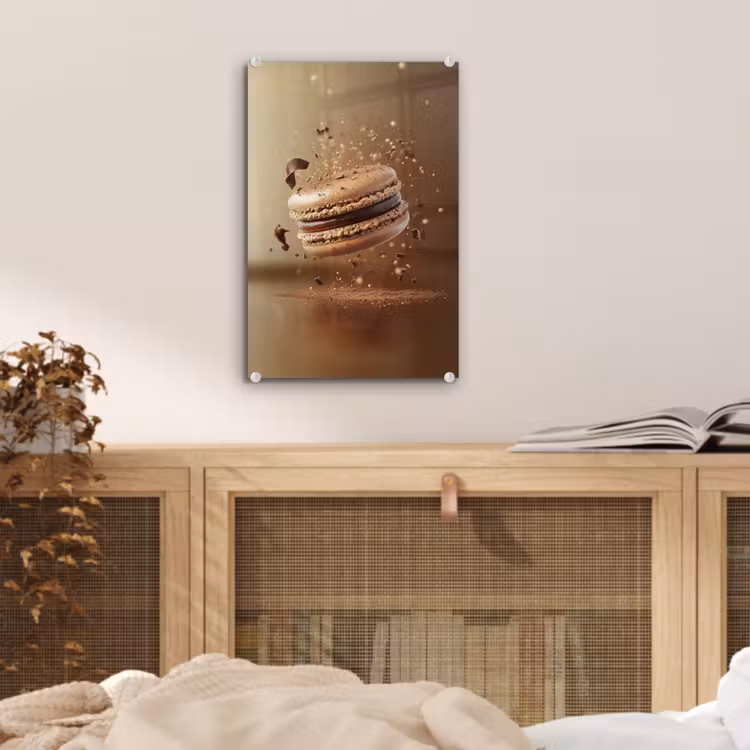 Glas schilderij - Chocolade - Macarons - Eten - Snoep — 5
