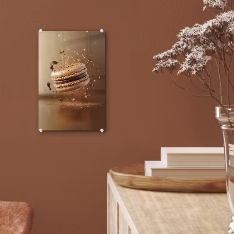 Glas schilderij - Chocolade - Macarons - Eten - Snoep — 6