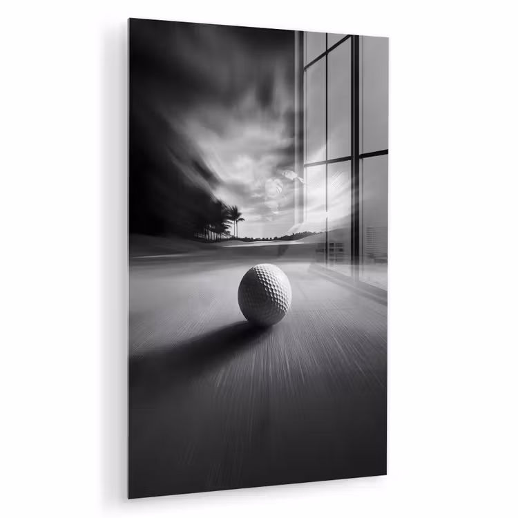 Glas schilderij - Golfbal - Wazig - Zwart — 1