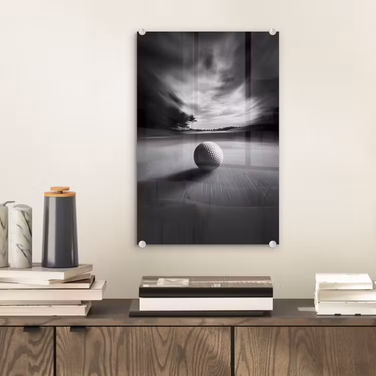 Glas schilderij - Golfbal - Wazig - Zwart — 2