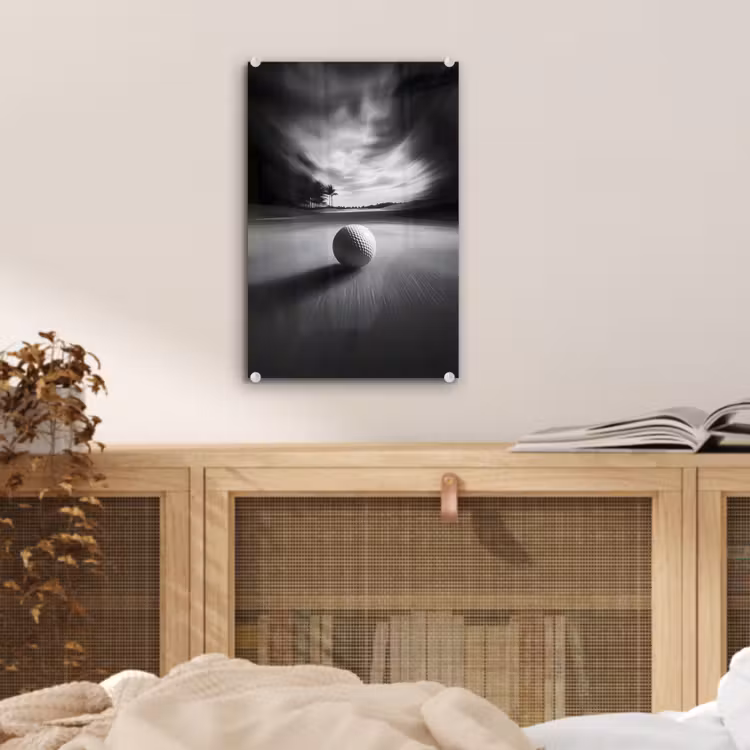 Glas schilderij - Golfbal - Wazig - Zwart — 5
