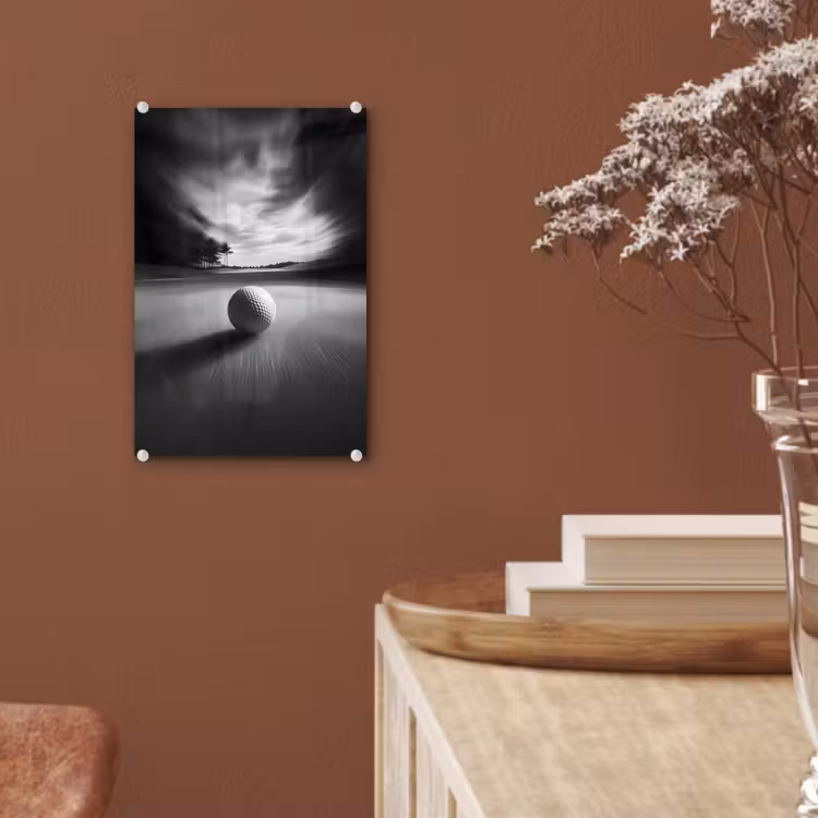 Glas schilderij - Golfbal - Wazig - Zwart — 6