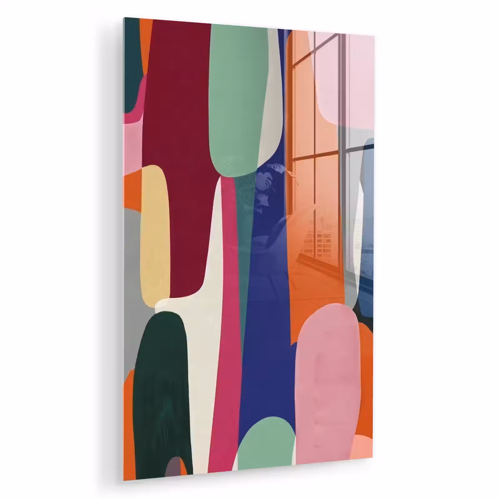 Glas schilderij - Vormen - Ritmisch - Kleuren - Abstract — 1