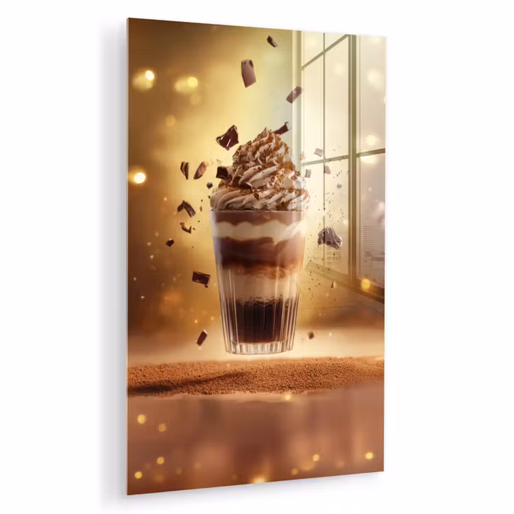 Glas schilderij - Dessert - Chocolade - Zoet - Eten — 1