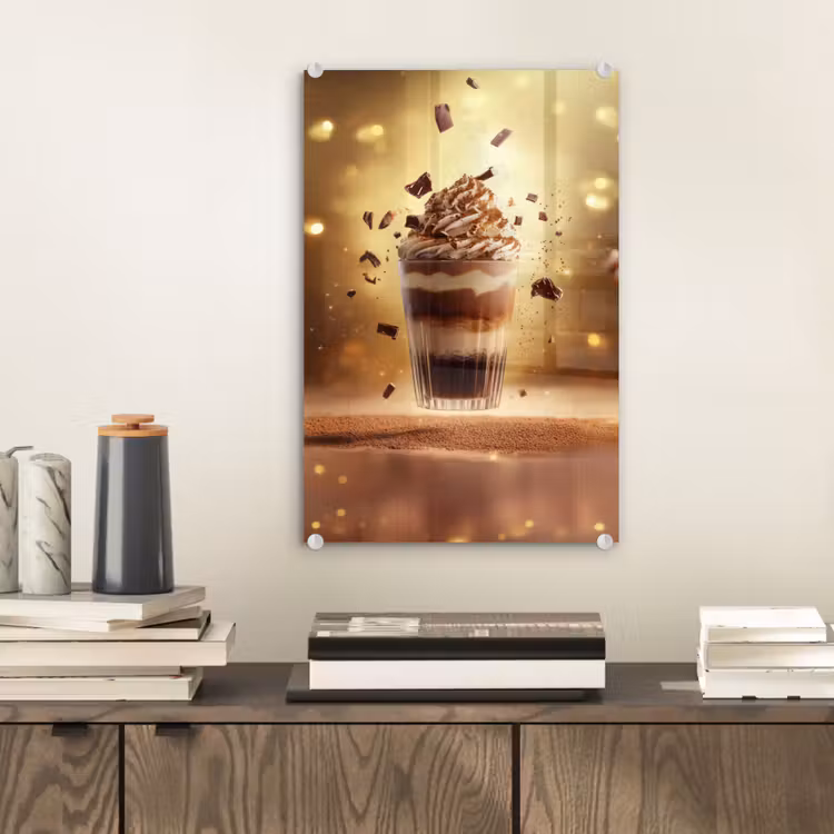 Glas schilderij - Dessert - Chocolade - Zoet - Eten — 2