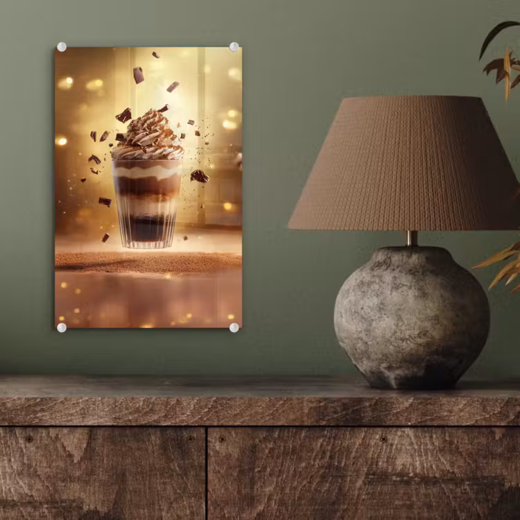 Glas schilderij - Dessert - Chocolade - Zoet - Eten — 4