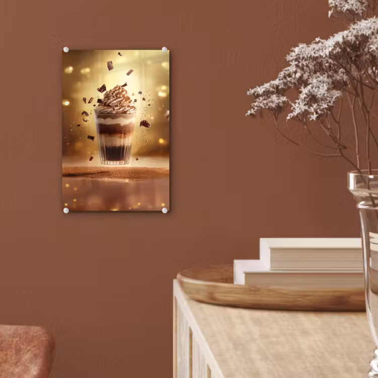 Glas schilderij - Dessert - Chocolade - Zoet - Eten — 6