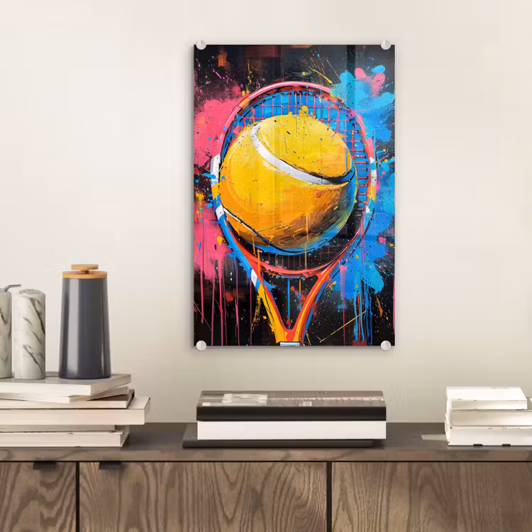 Glas schilderij - Graffiti - Tennis - Sport - Racket — 2