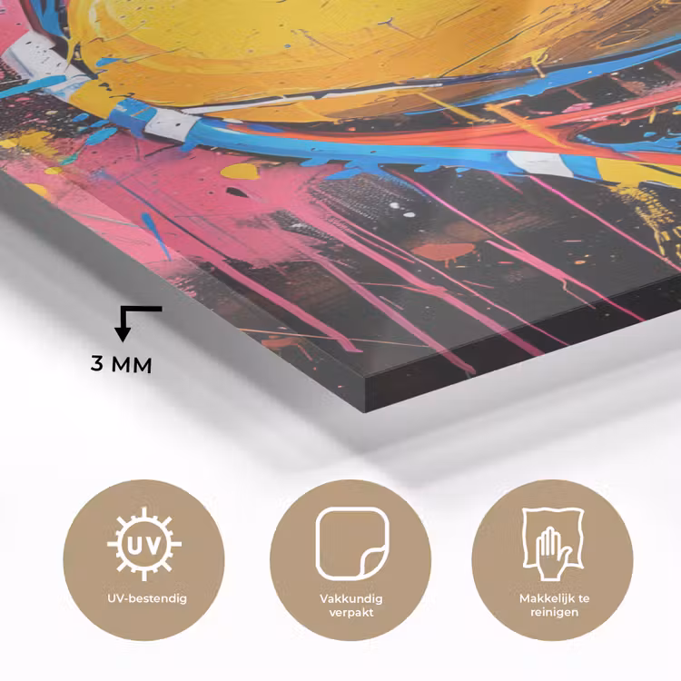 Glas schilderij - Graffiti - Tennis - Sport - Racket — 3