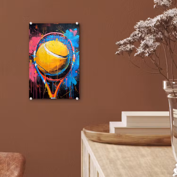Glas schilderij - Graffiti - Tennis - Sport - Racket — 6