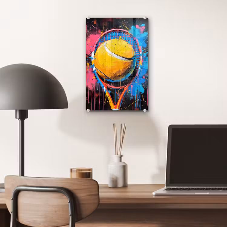 Glas schilderij - Graffiti - Tennis - Sport - Racket — 7