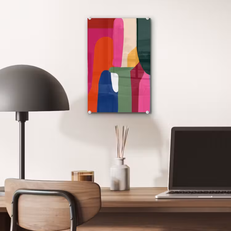 Glas schilderij - Kleurvakken - Recht - Rond - Abstract — 7