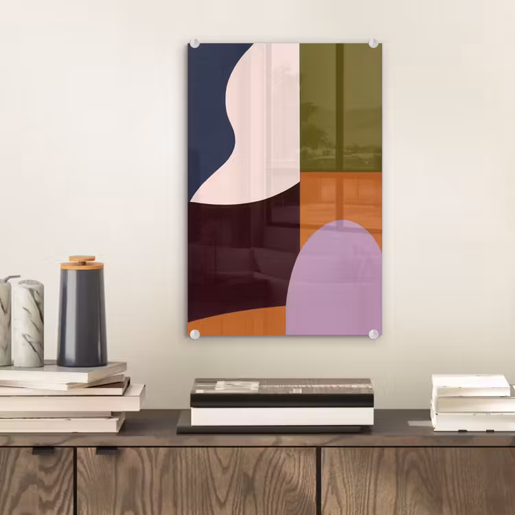 Glas schilderij - Vormen - Abstract - Kleuren - Vierkant — 2