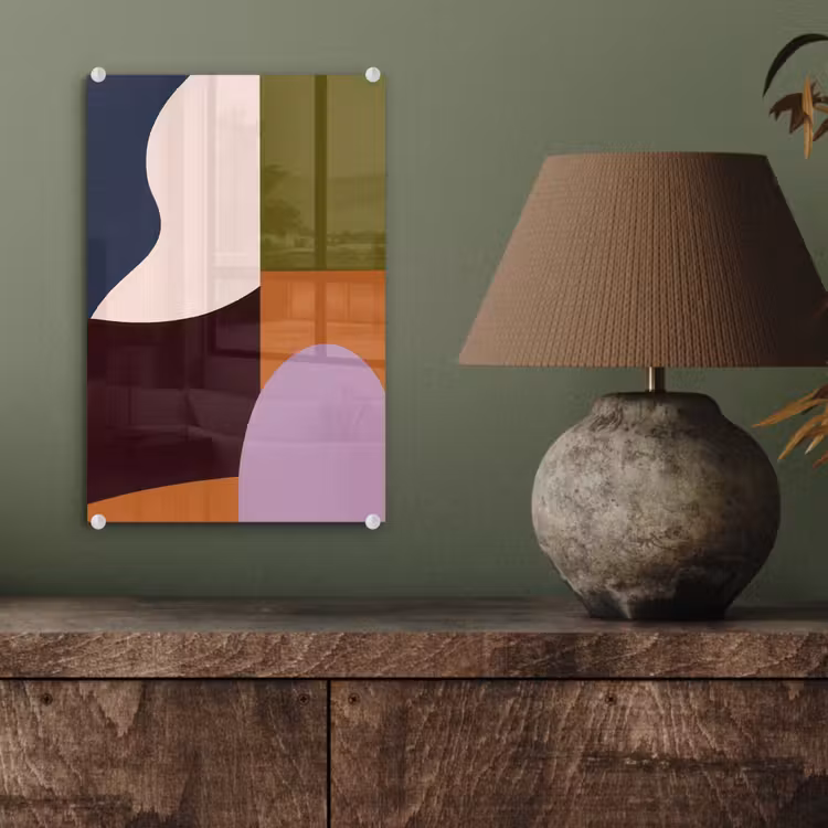 Glas schilderij - Vormen - Abstract - Kleuren - Vierkant — 4