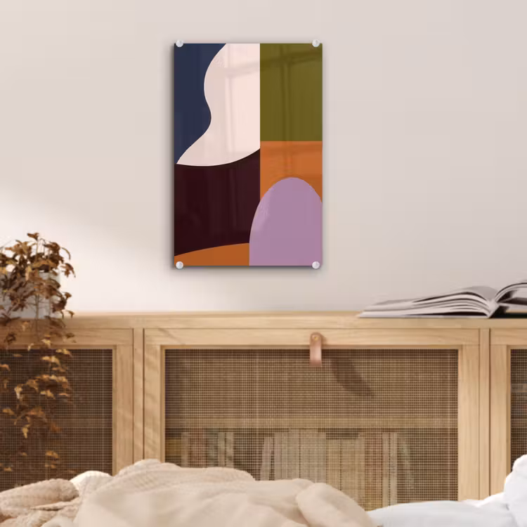 Glas schilderij - Vormen - Abstract - Kleuren - Vierkant — 5