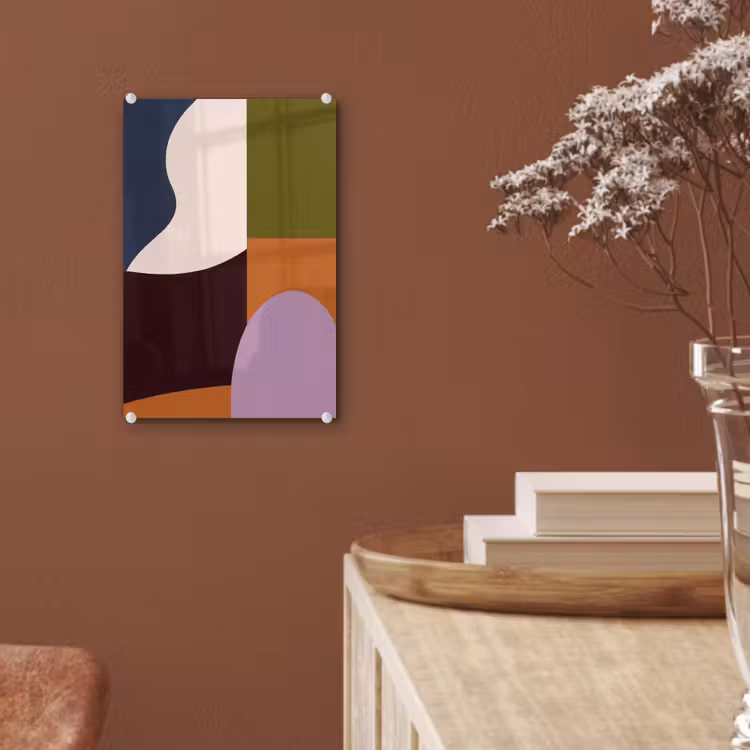 Glas schilderij - Vormen - Abstract - Kleuren - Vierkant — 6
