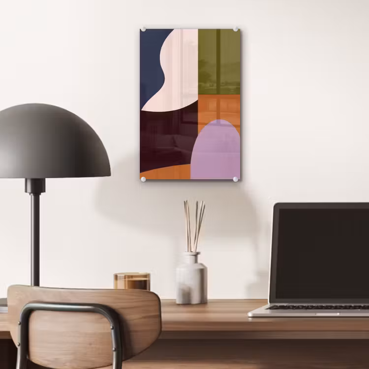 Glas schilderij - Vormen - Abstract - Kleuren - Vierkant — 7