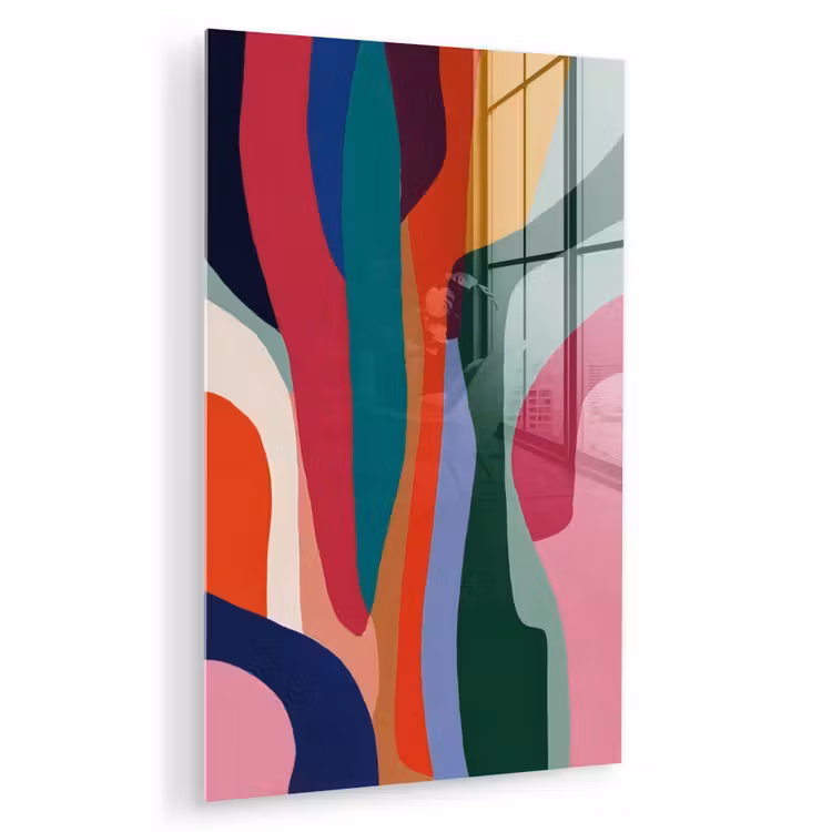 Glas schilderij - Vormen - Bochten - Kleurrijk - Abstract — 1