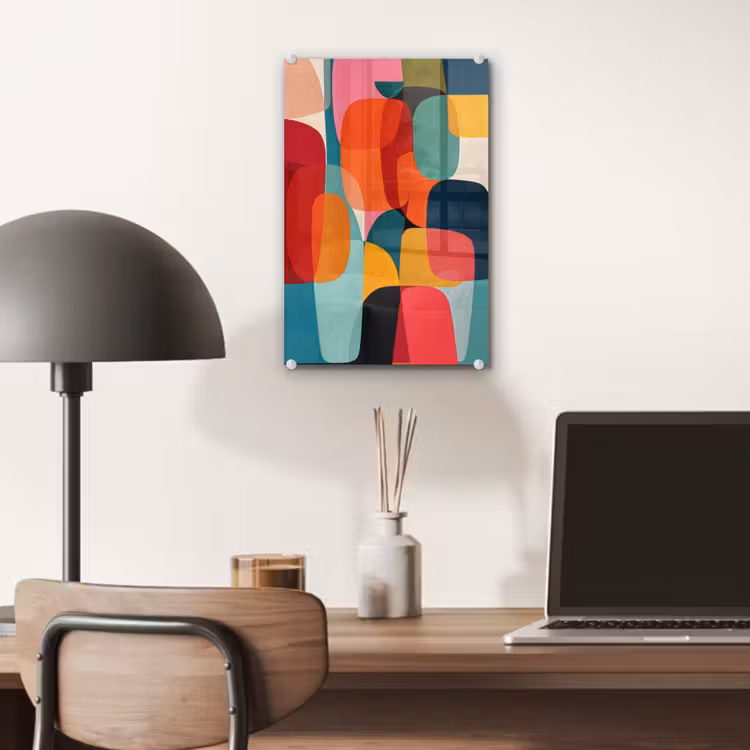 Glas schilderij - Vormen - Kleurrijk - Abstract - Vlakken — 7