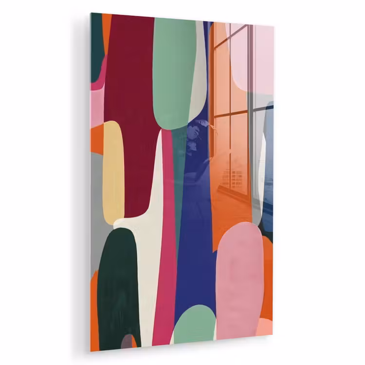 Glas schilderij - Vormen - Ritmisch - Kleuren - Abstract — 1