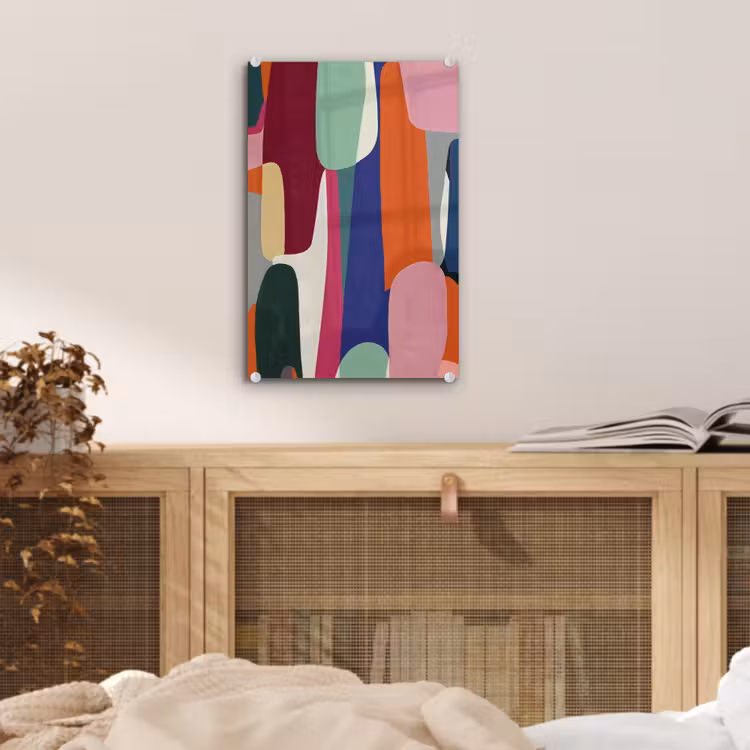 Glas schilderij - Vormen - Ritmisch - Kleuren - Abstract — 5