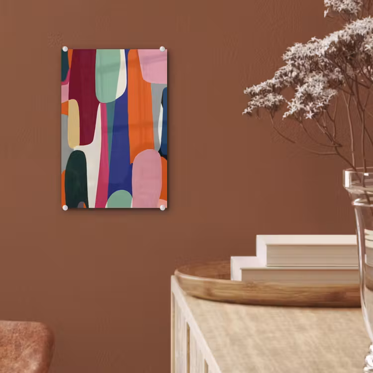 Glas schilderij - Vormen - Ritmisch - Kleuren - Abstract — 6