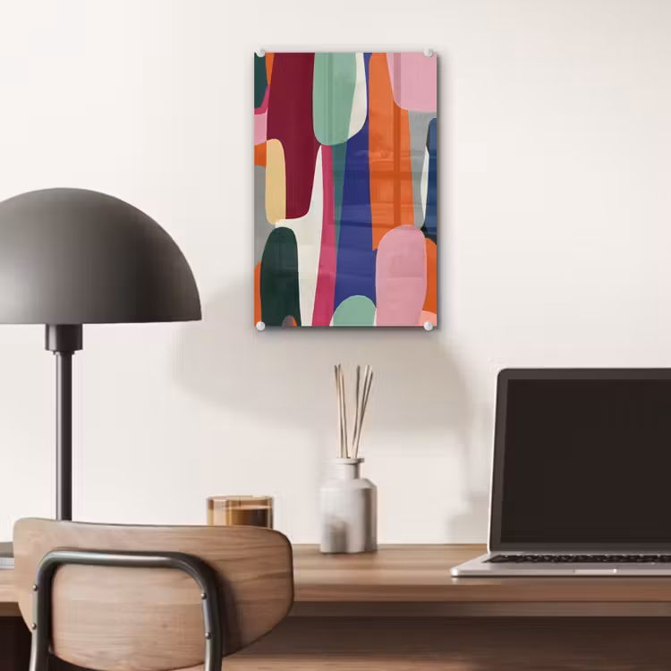 Glas schilderij - Vormen - Ritmisch - Kleuren - Abstract — 7