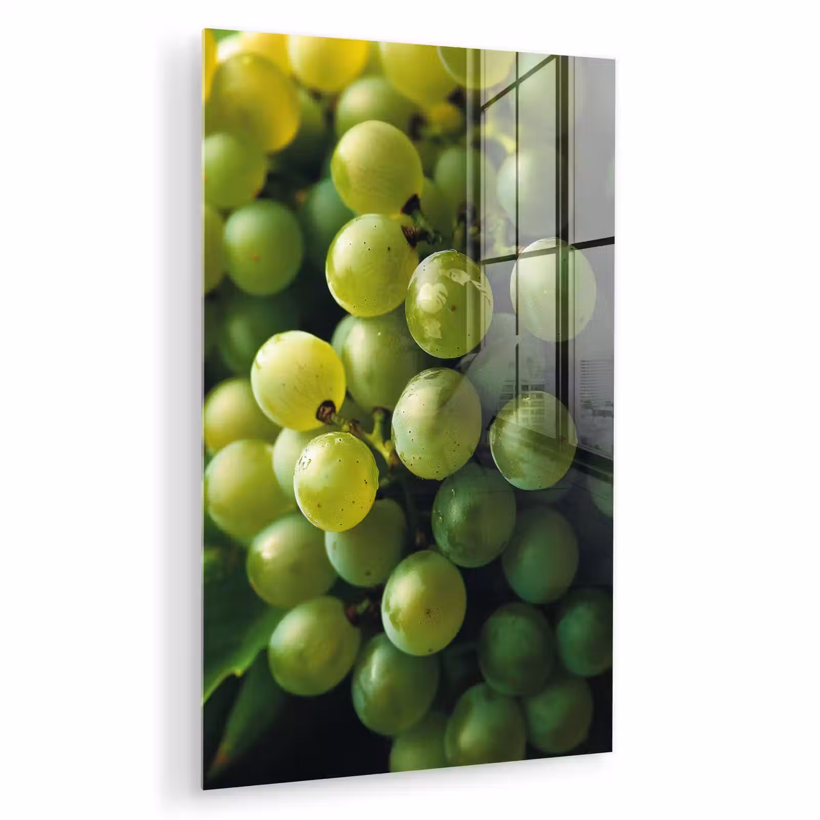 Glas schilderij - Druiven - Tros - Groen — 1